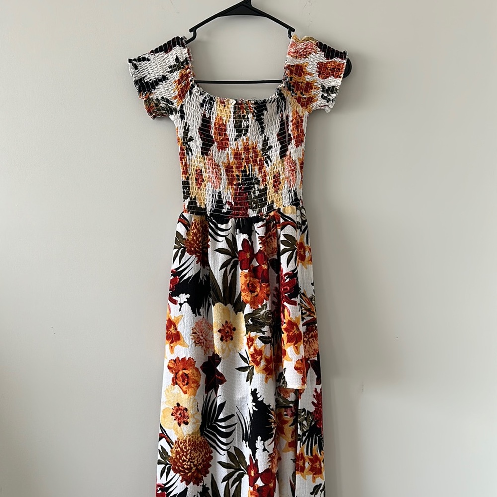 Long floral dress with shorts, Maxi dress, summer dress, spring dress